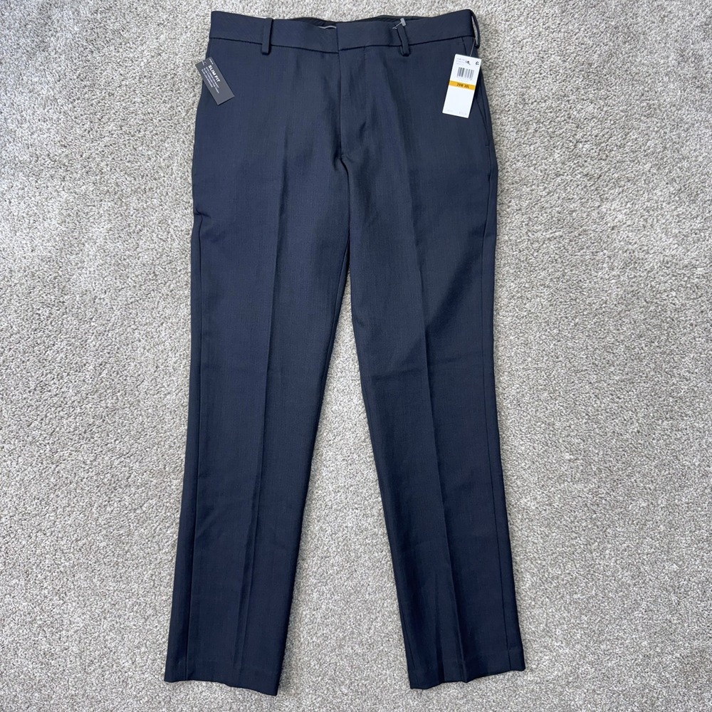 Van Heusen Dress Pants Mens 29x30 Traveler Charcoal Slim Fit Non-Iron NEW